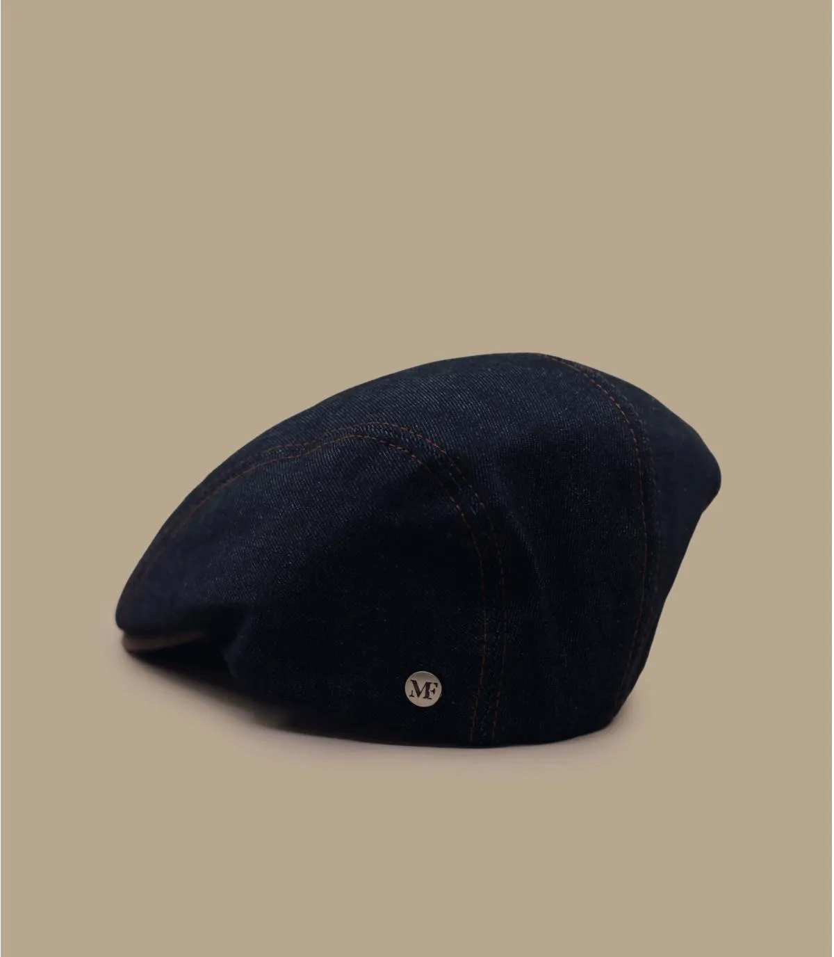  Berretto piatto in cotone blu navy Ewen Denim     