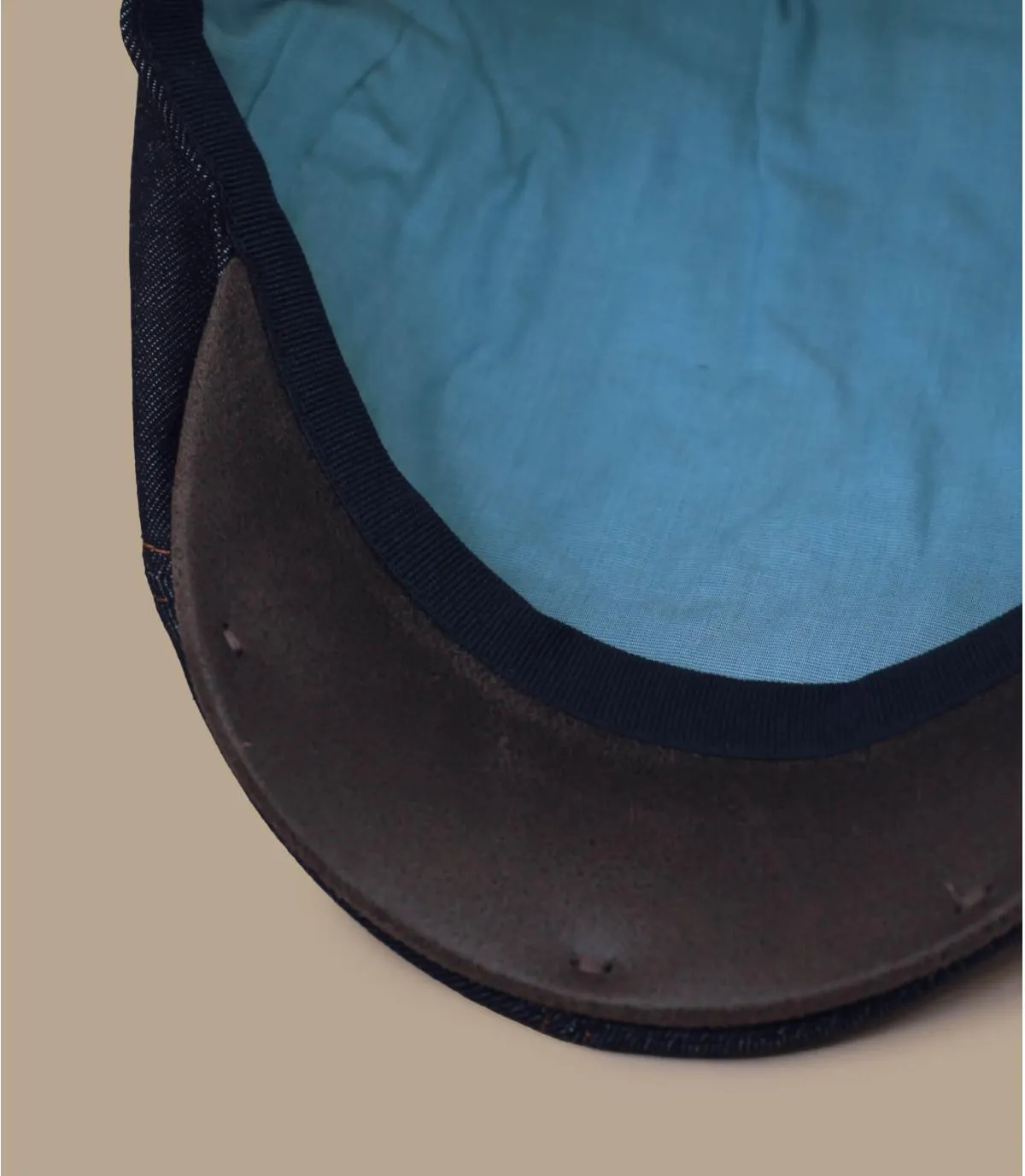  Berretto piatto in cotone blu navy Ewen Denim     