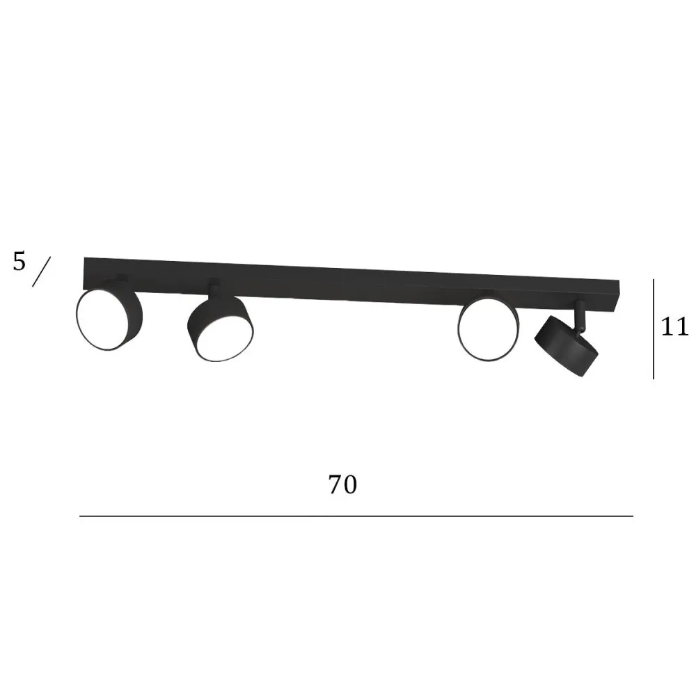 Binario Top Light EDRA 1210 4 NE GX53 LED lampada soffitto parete moderna faretti orientabili
