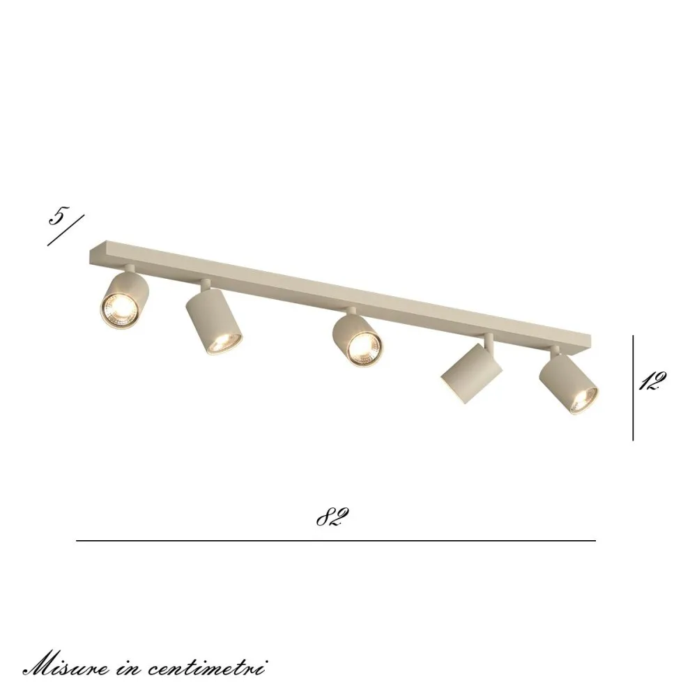 Binario Top Light KORA 1208 5 SA GU10 LED lampada soffitto parete moderna faretti orientabili
