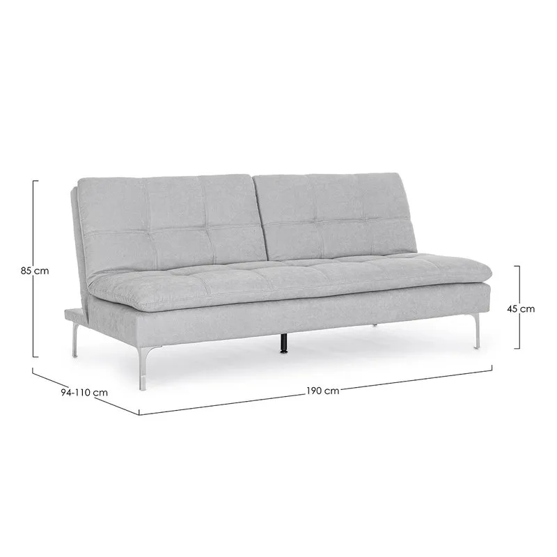 Bizzotto Divano letto 3p Leon grigio chiaro