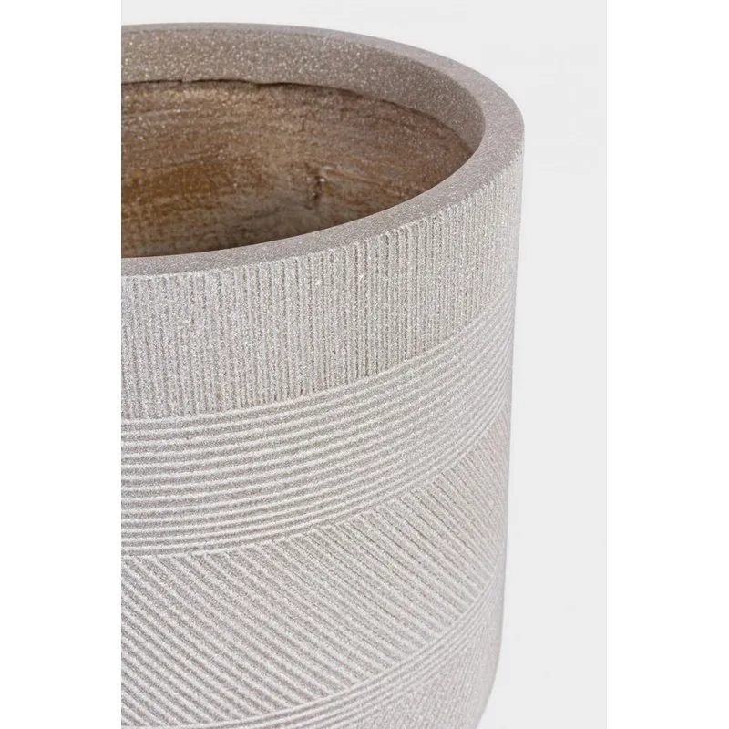 Bizzotto outdoor Set 2 porta vaso rigo tondo treppiede beige