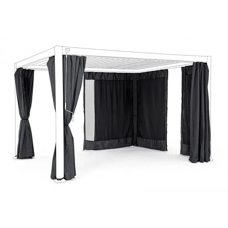Bizzotto outdoor Set 4 teli laterali + zanzariera pergola ocean 3x4 antracite