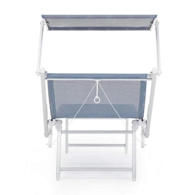 Bizzotto outdoor Set da 2 - lettino cross con tettuccio text blu mix