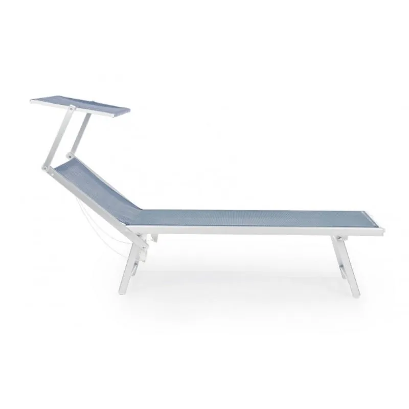 Bizzotto outdoor Set da 2 - lettino cross con tettuccio text blu mix
