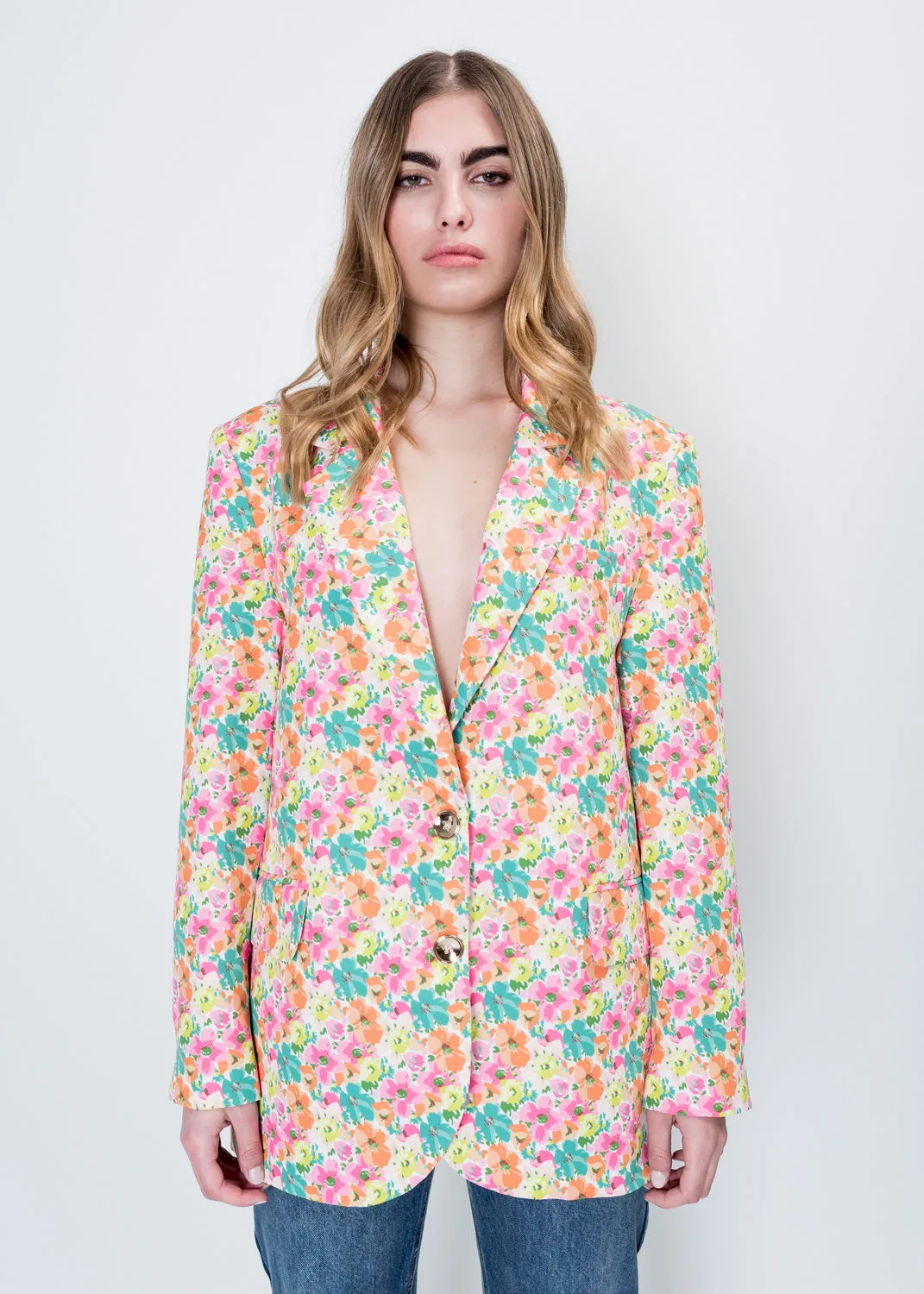 Blazer oversize estampado floral
