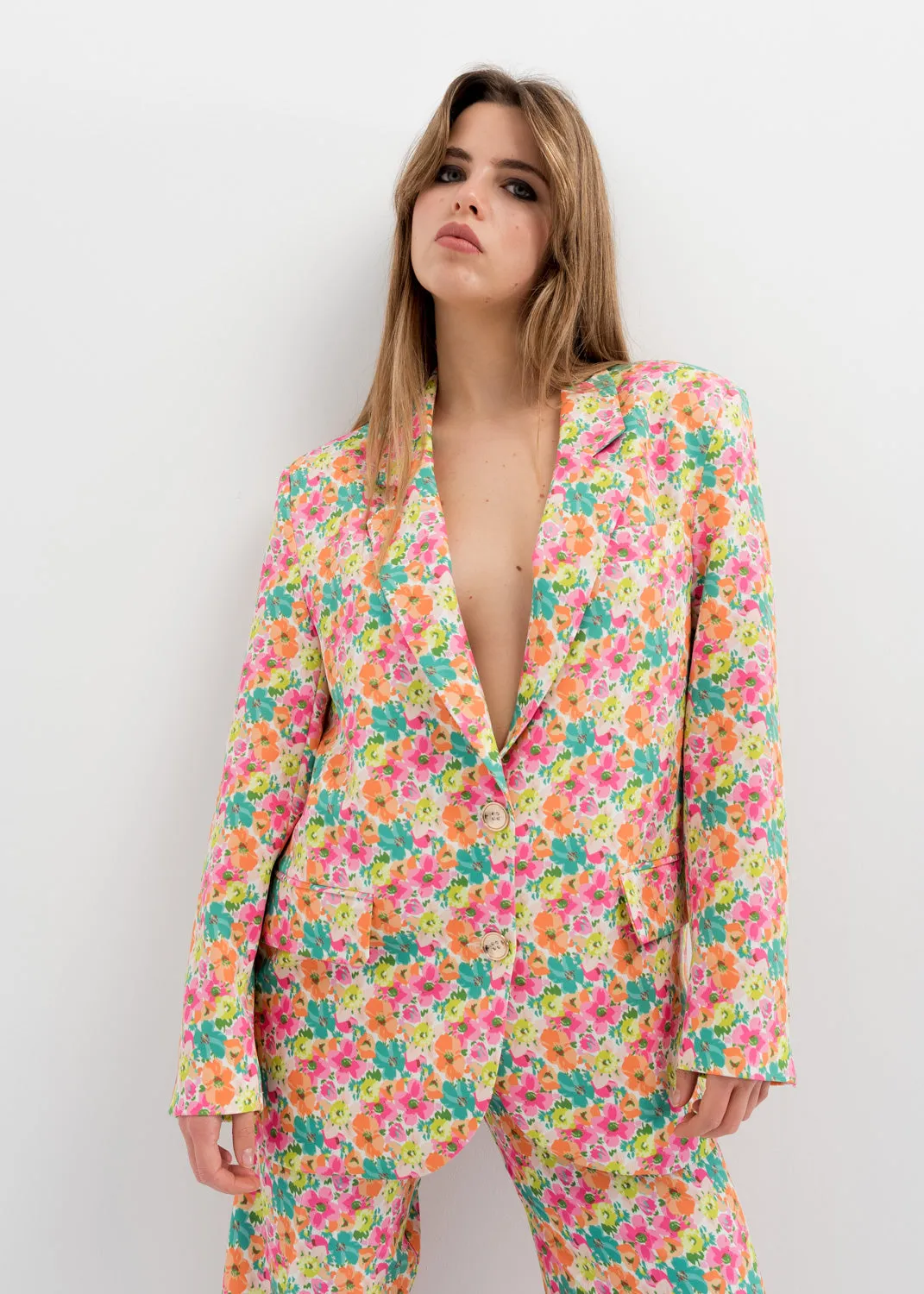 Blazer oversize estampado floral