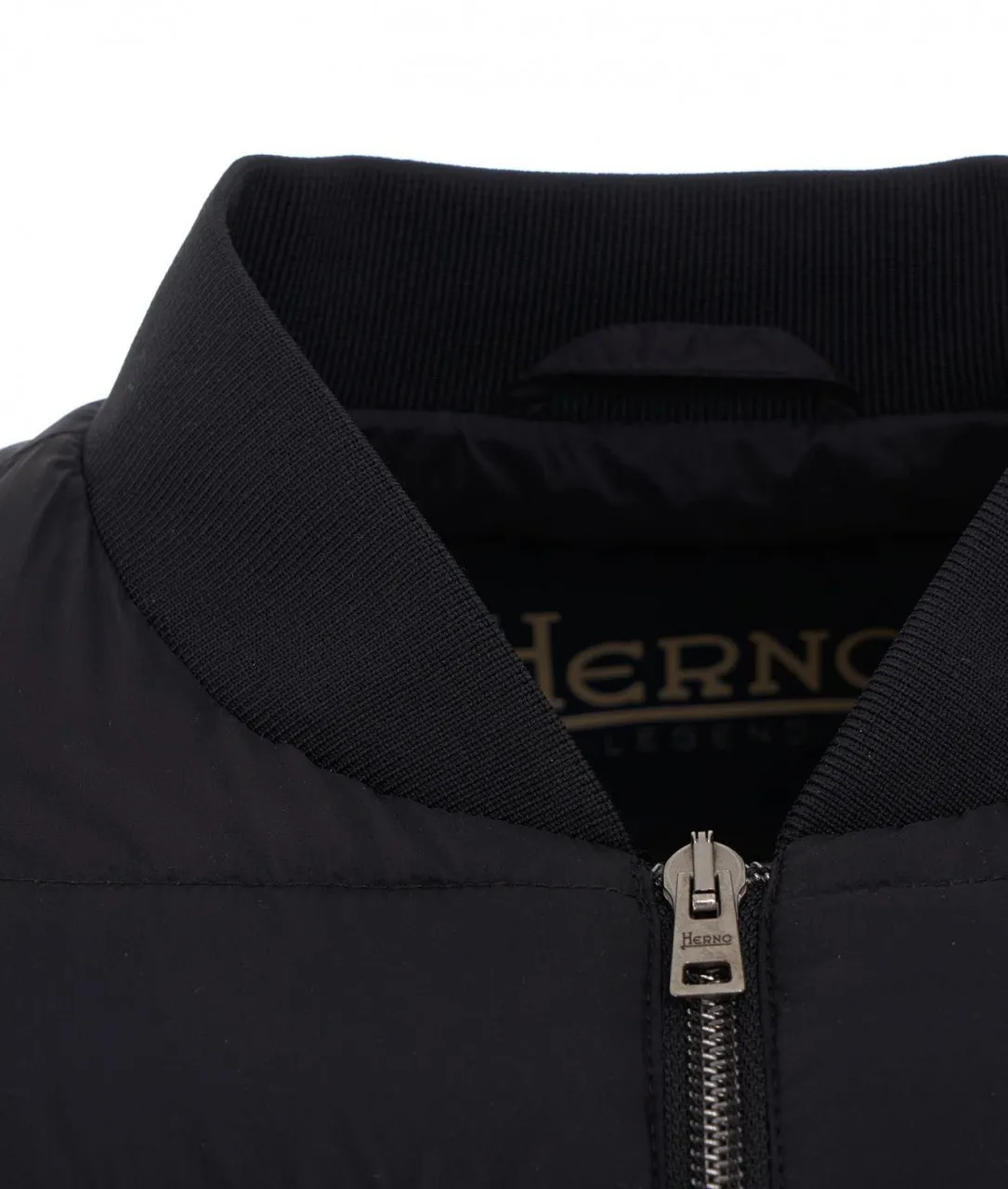 Bomber in Eco Daune Schwarz Schwarz