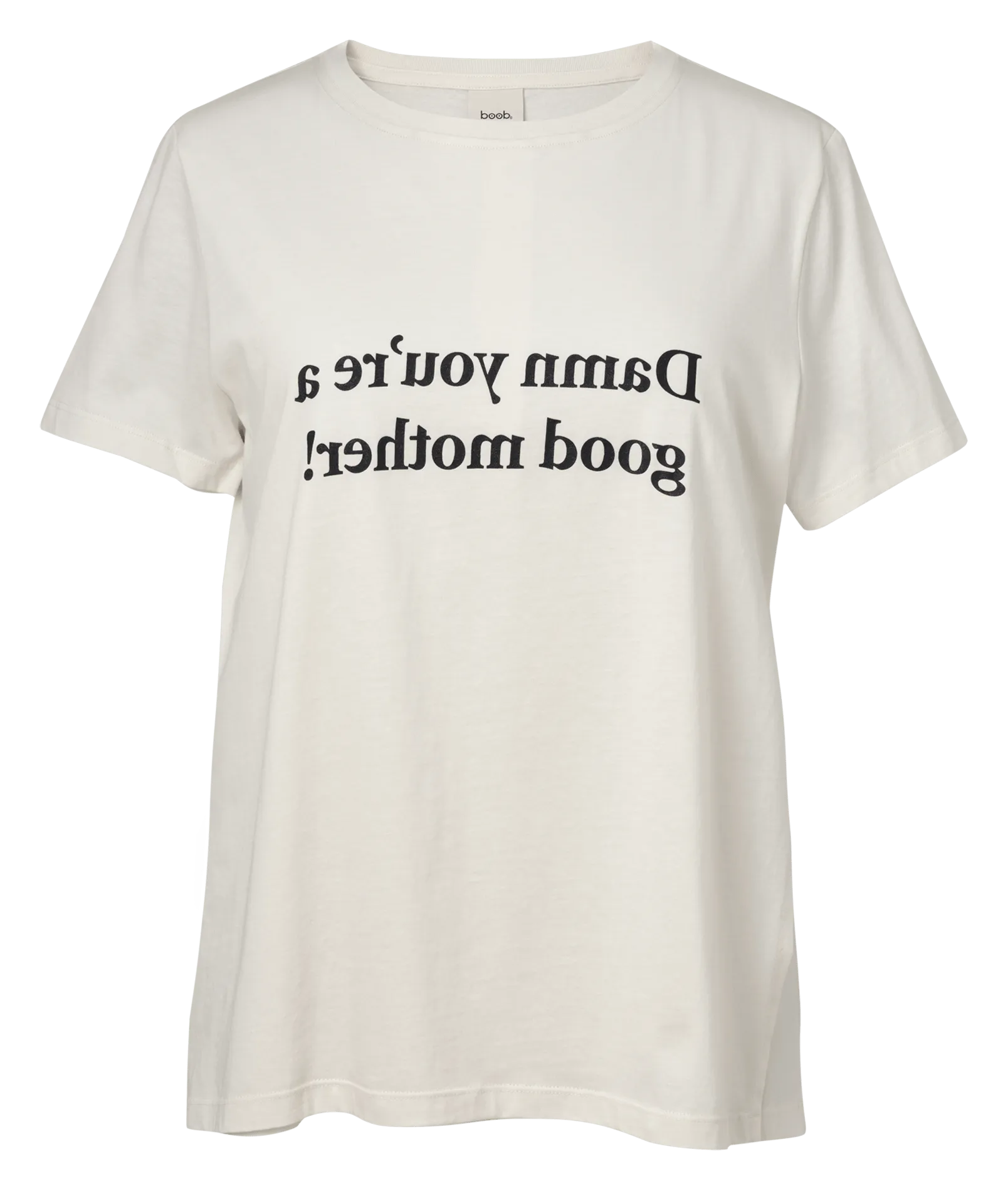  BOOB   T-shirt premaman scollo tondo stampata in cotone bio | Bianco