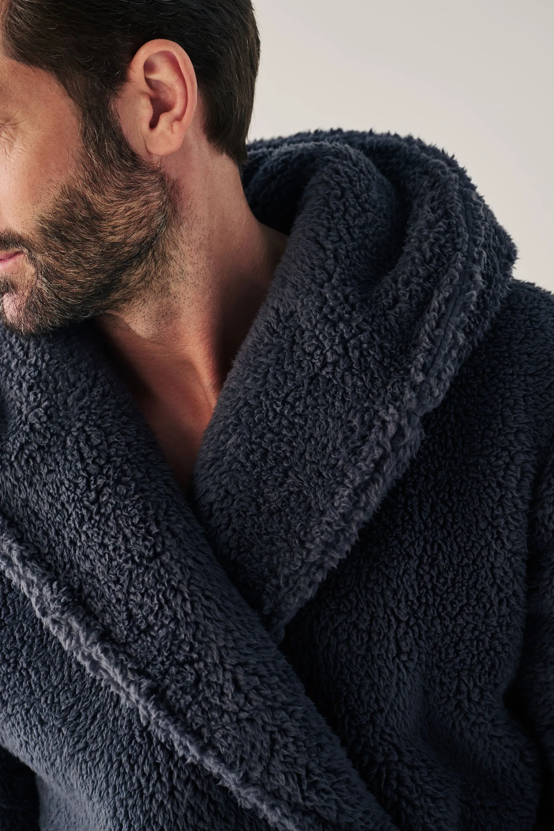 Borg Hooded Dressing Gown    