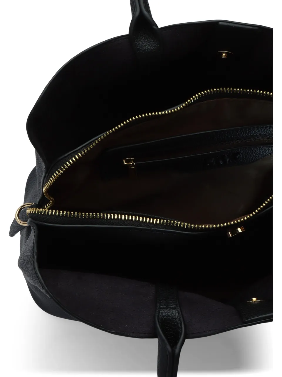 Borsa a mano effetto martellato con placca logo