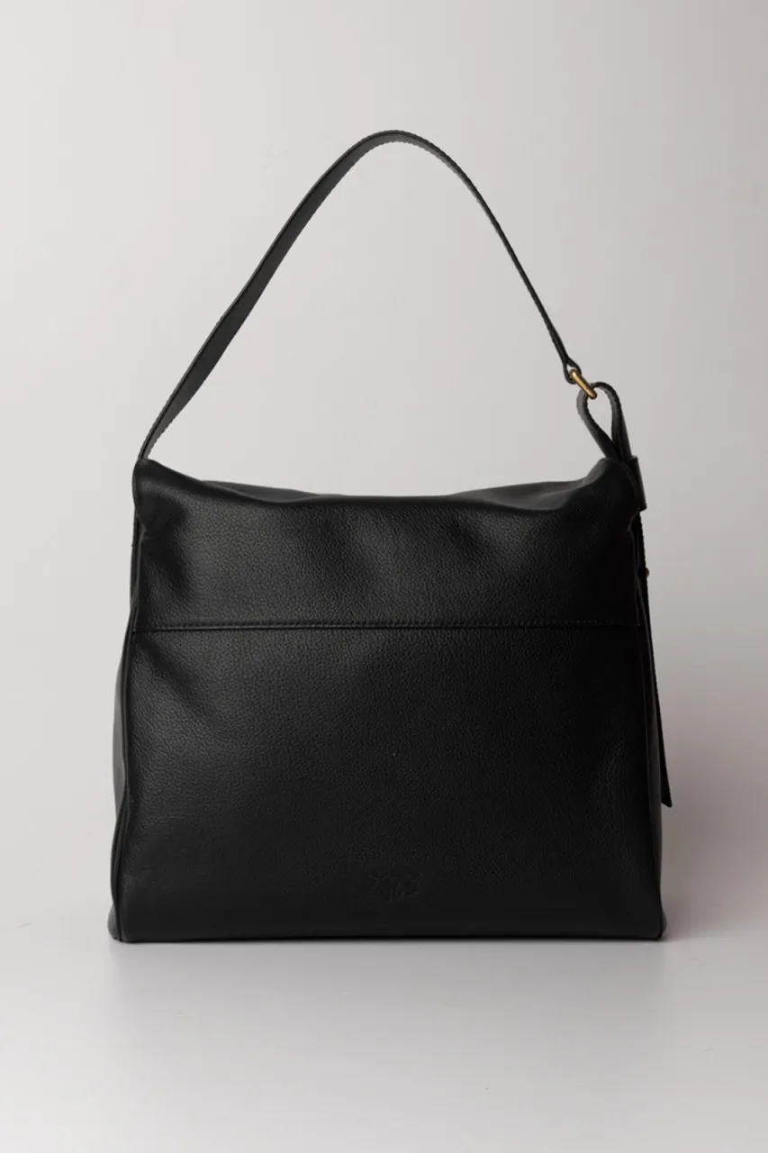 Borsa hobo leaf NERO-ANTIQUE GOLD