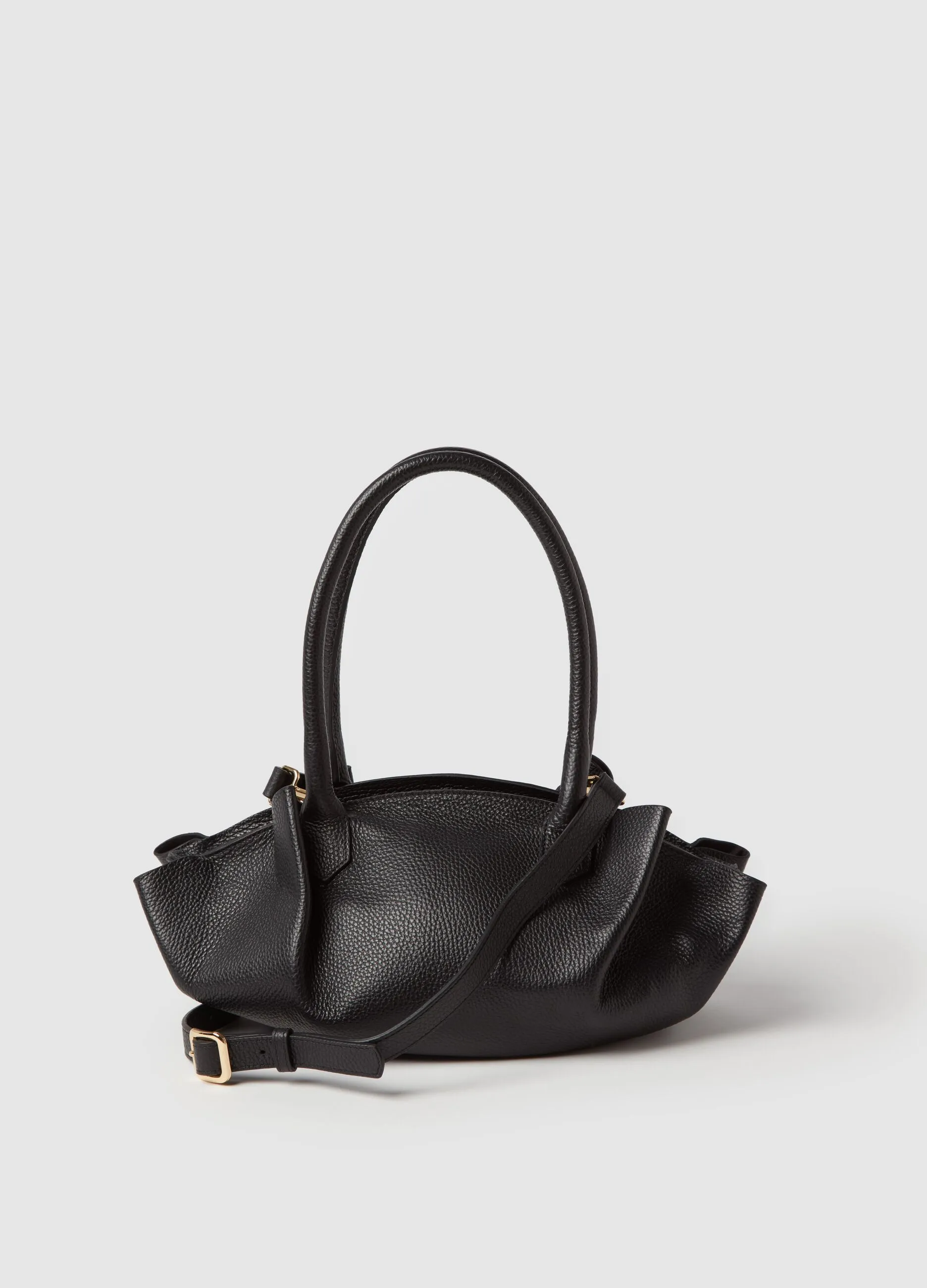 Borsa shopper in pelle martellata