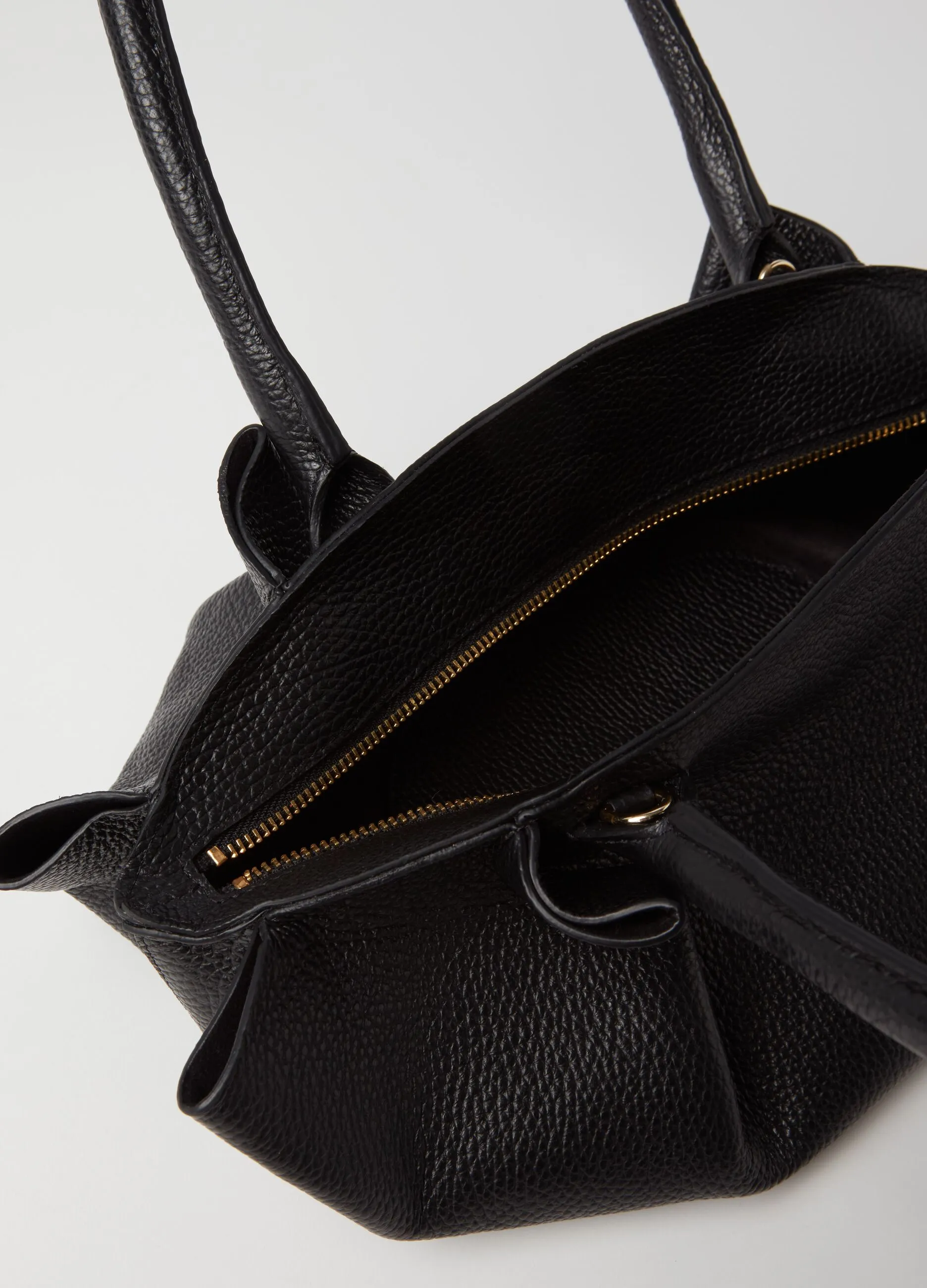Borsa shopper in pelle martellata