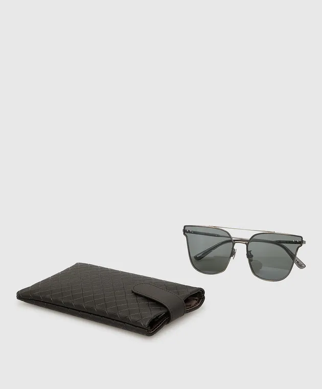 Bottega Veneta Occhiali da sole dalla montatura sottile con dettagli intrecciati BV0140S30001684