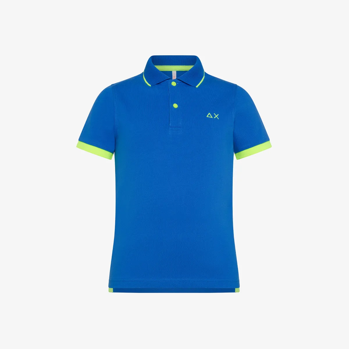 BOY'S POLO SMALL STRIPE FLUO S/S ROYAL