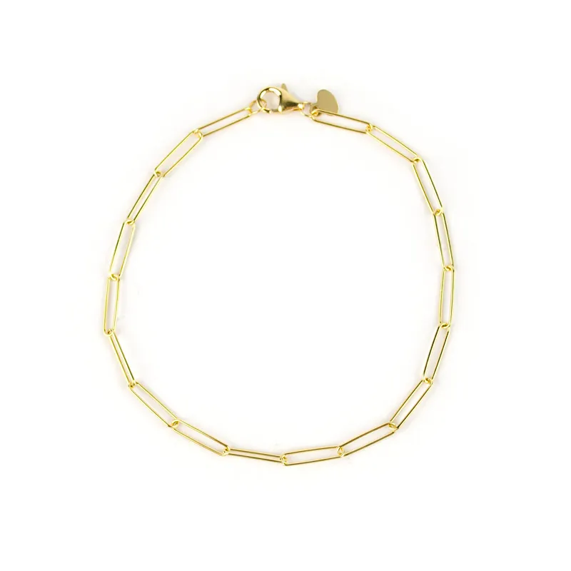 Bracciale a catena rettangolare in oro giallo