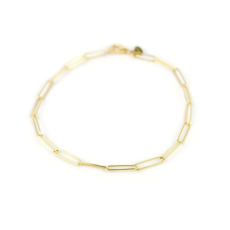 Bracciale a catena rettangolare in oro giallo