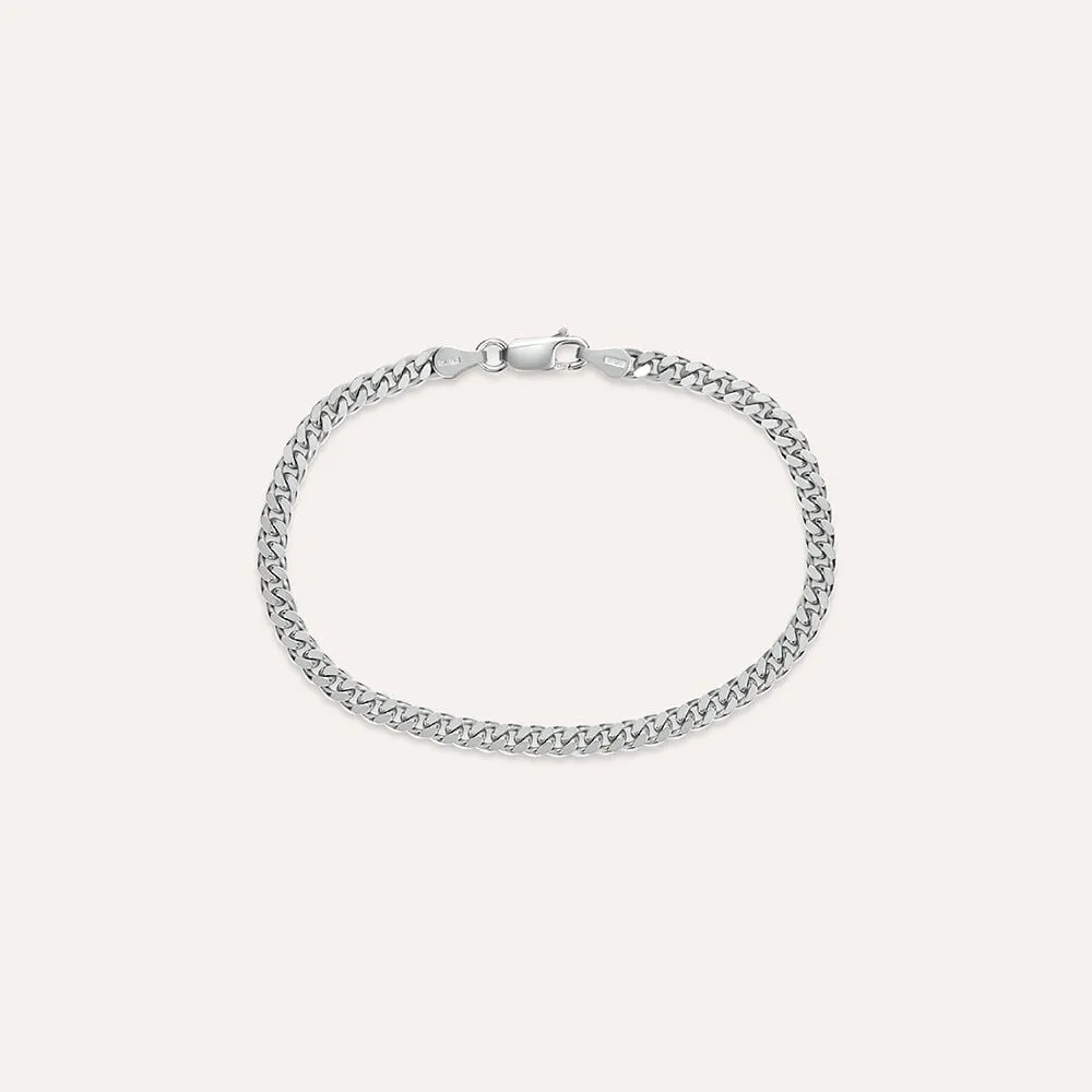 Bracciale Catena Gentleman Argento Rodiato 925/1000 Maglia Groumette 19 cm 1513815