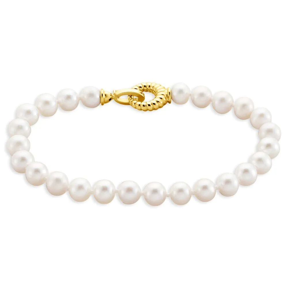 Bracciale Gabrielle Oro Giallo 375/1000 Perla D'Acqua Dolce Bianco 18.5 cm 1413537