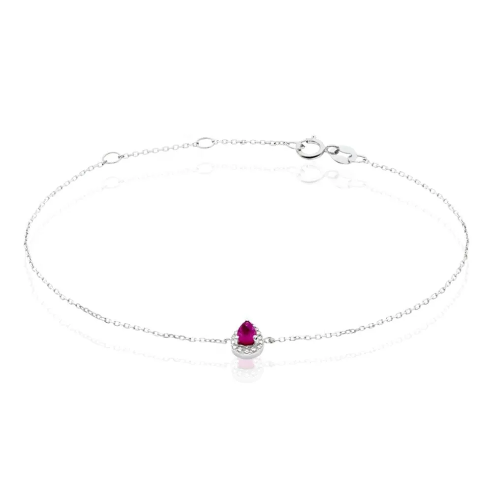Bracciale Mandorla Charlotte Oro Bianco 375/1000 Rubino 0,28 ct Diamante Bianco 0,04 ct 1429723