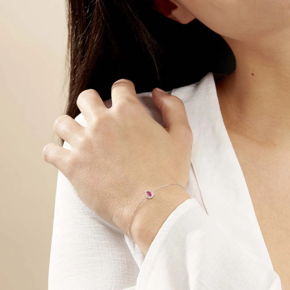 Bracciale Mandorla Charlotte Oro Bianco 375/1000 Rubino 0,28 ct Diamante Bianco 0,04 ct 1429723