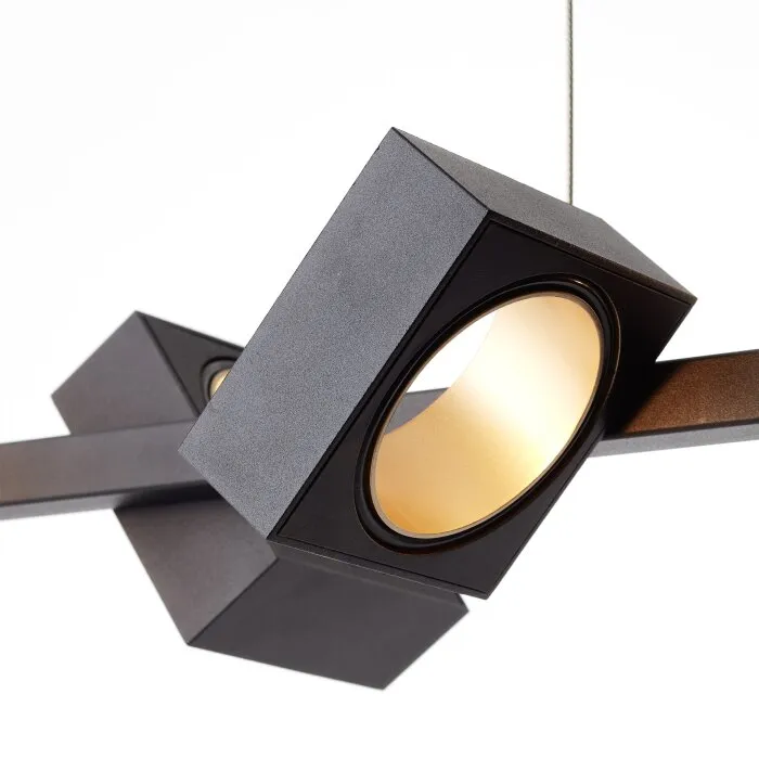 Brilliant Dillard Lampada a Sospensione LED Oro, Nero, 5-Luci, Telecomando