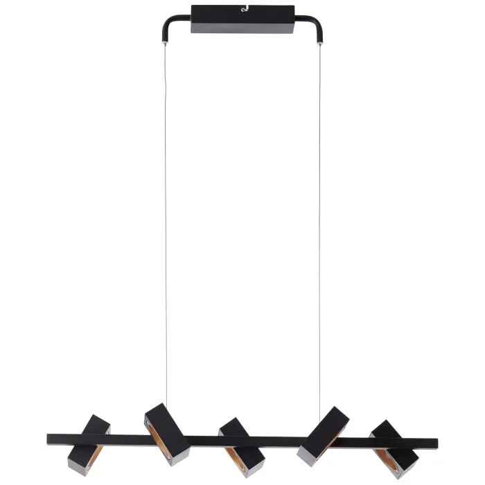 Brilliant Dillard Lampada a Sospensione LED Oro, Nero, 5-Luci, Telecomando