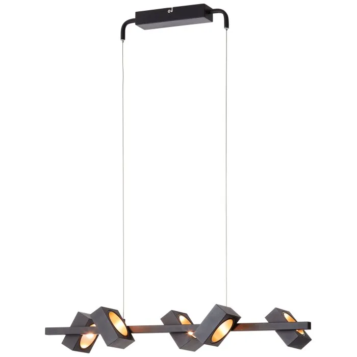 Brilliant Dillard Lampada a Sospensione LED Oro, Nero, 5-Luci, Telecomando