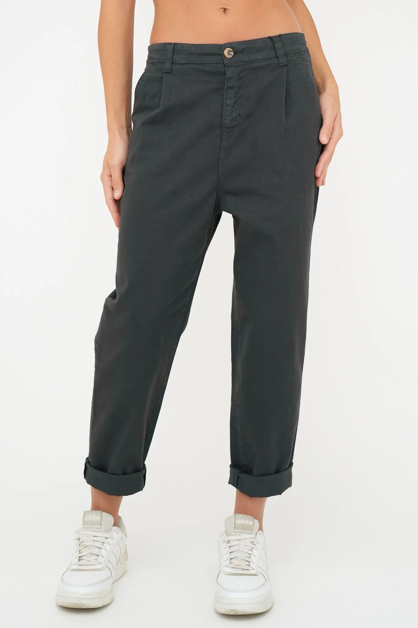 Bulier-Pantalone boyfriend SALLY cotone elite - Piombo