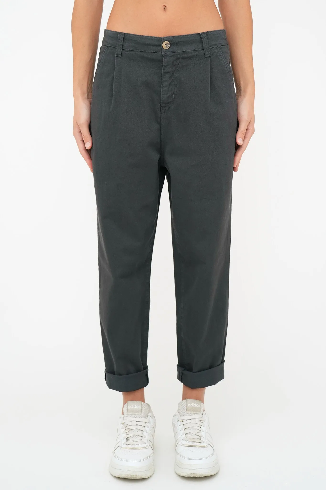 Bulier-Pantalone boyfriend SALLY cotone elite - Piombo