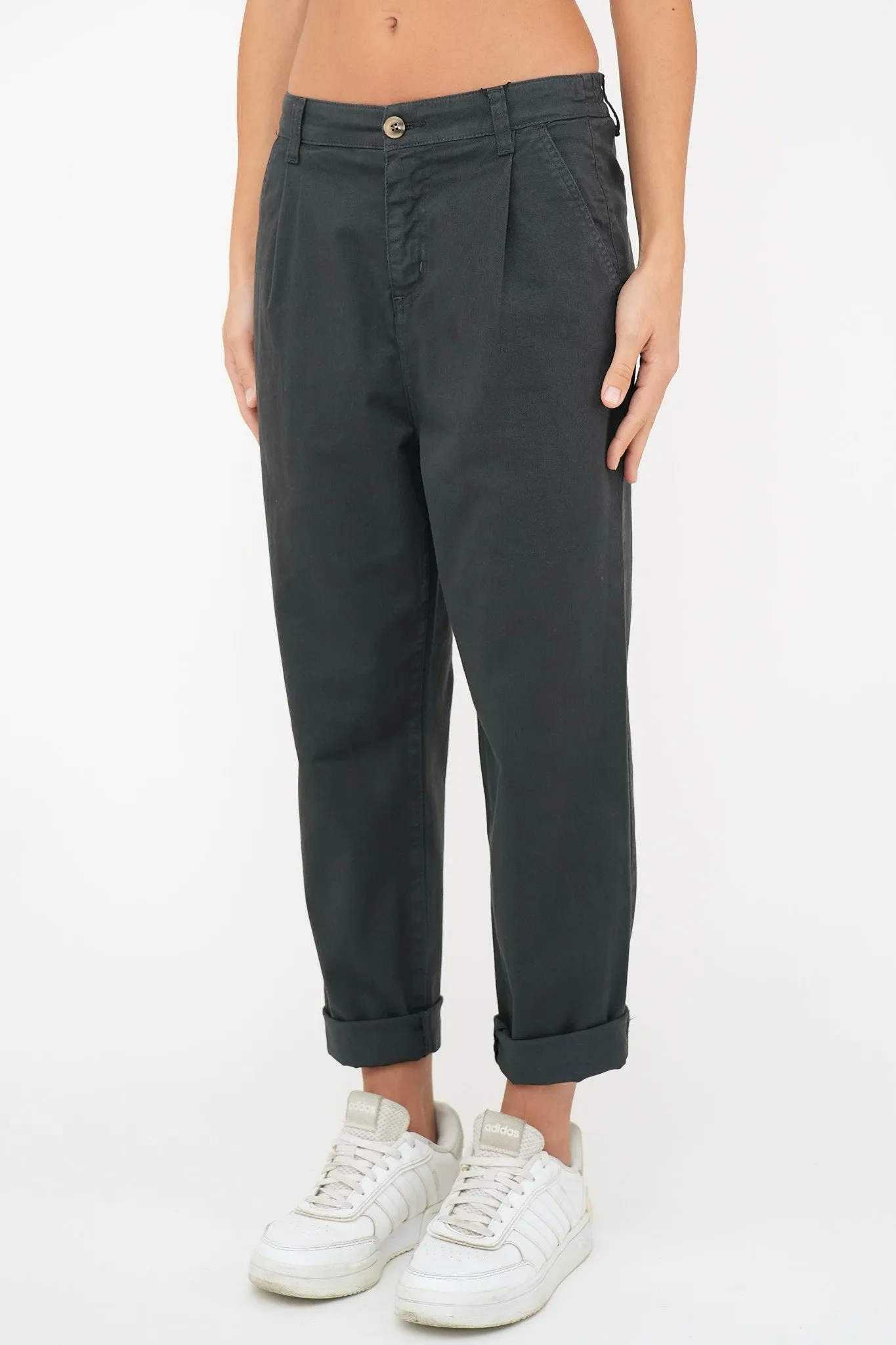 Bulier-Pantalone boyfriend SALLY cotone elite - Piombo