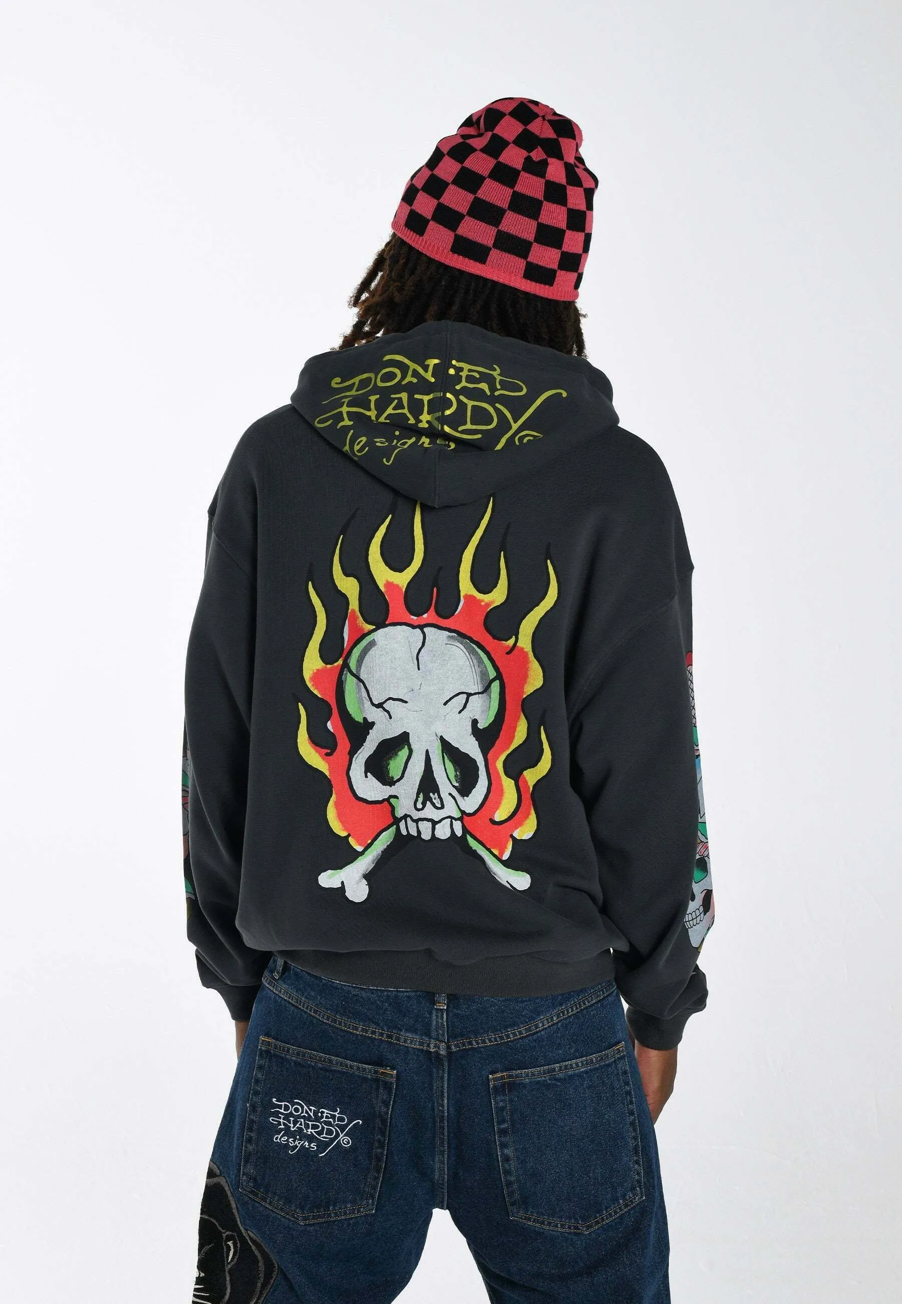 BURNING SKULL - Felpa con cappuccio