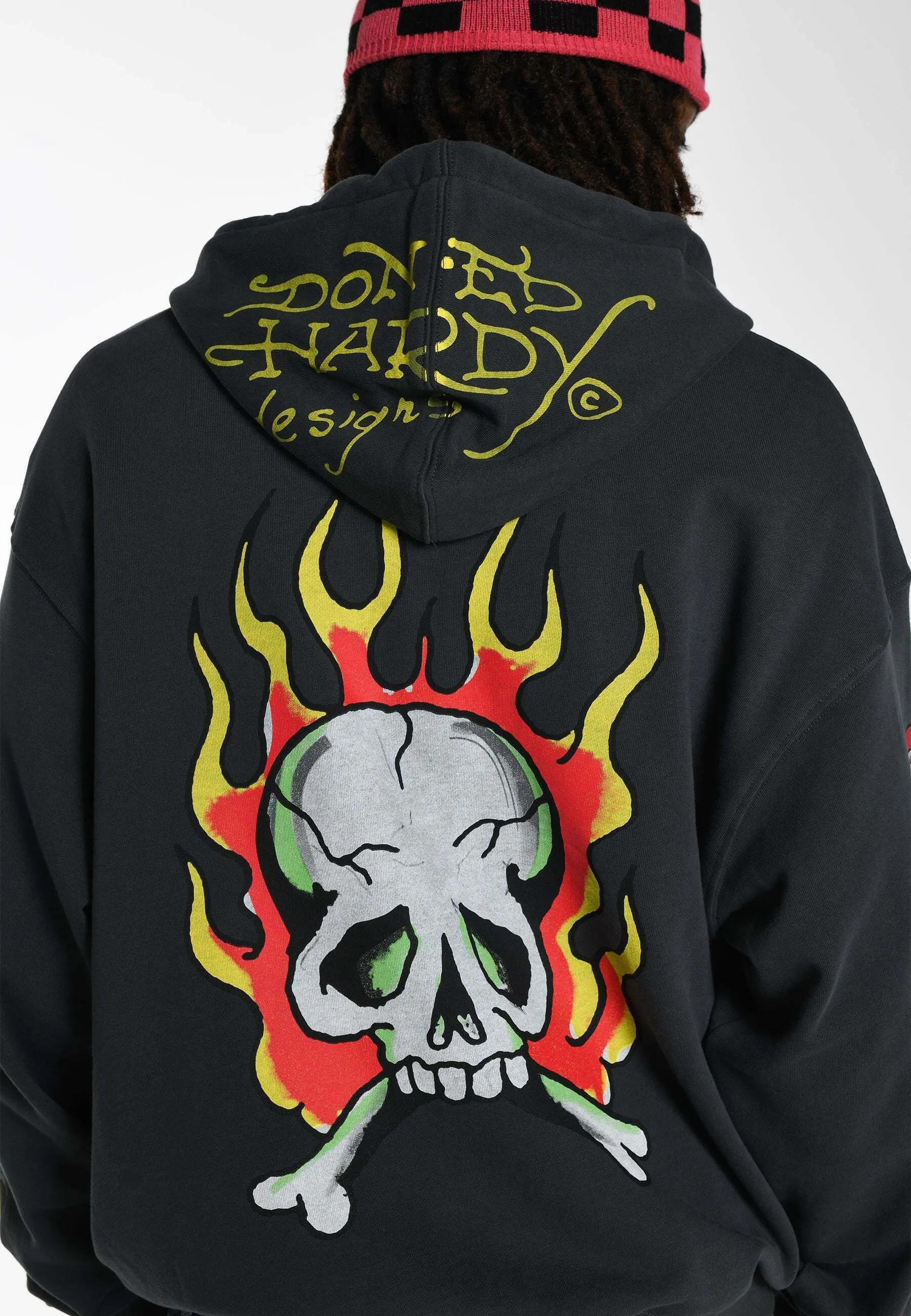 BURNING SKULL - Felpa con cappuccio
