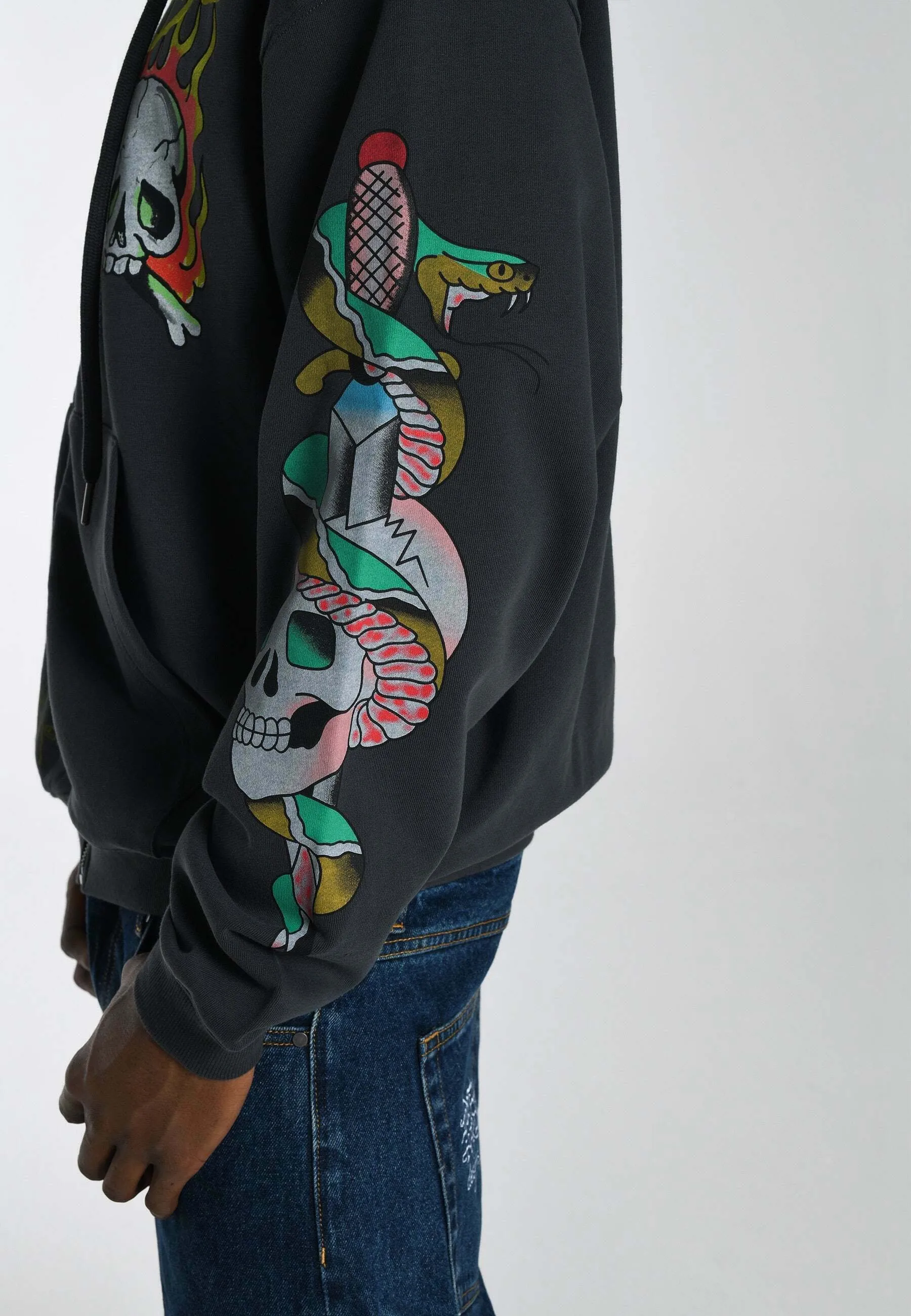 BURNING SKULL - Felpa con cappuccio