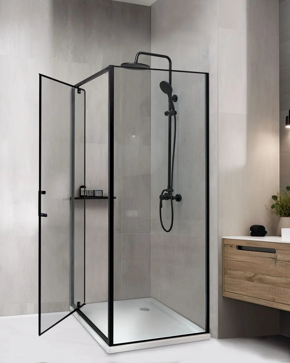 Cabina doccia DARLI 70 x 70 x 185 cm Nero
