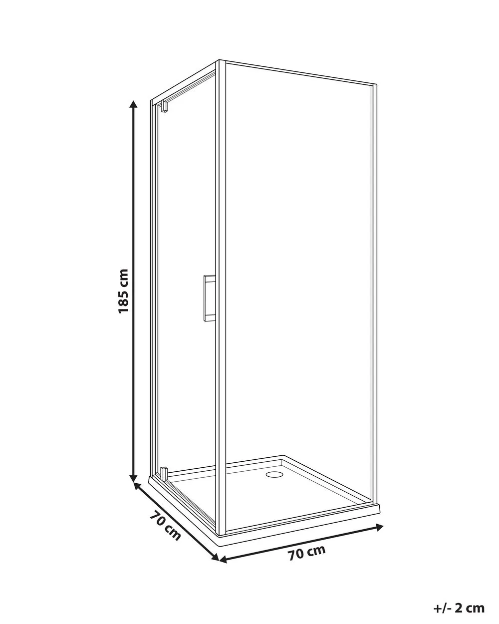 Cabina doccia DARLI 70 x 70 x 185 cm Nero