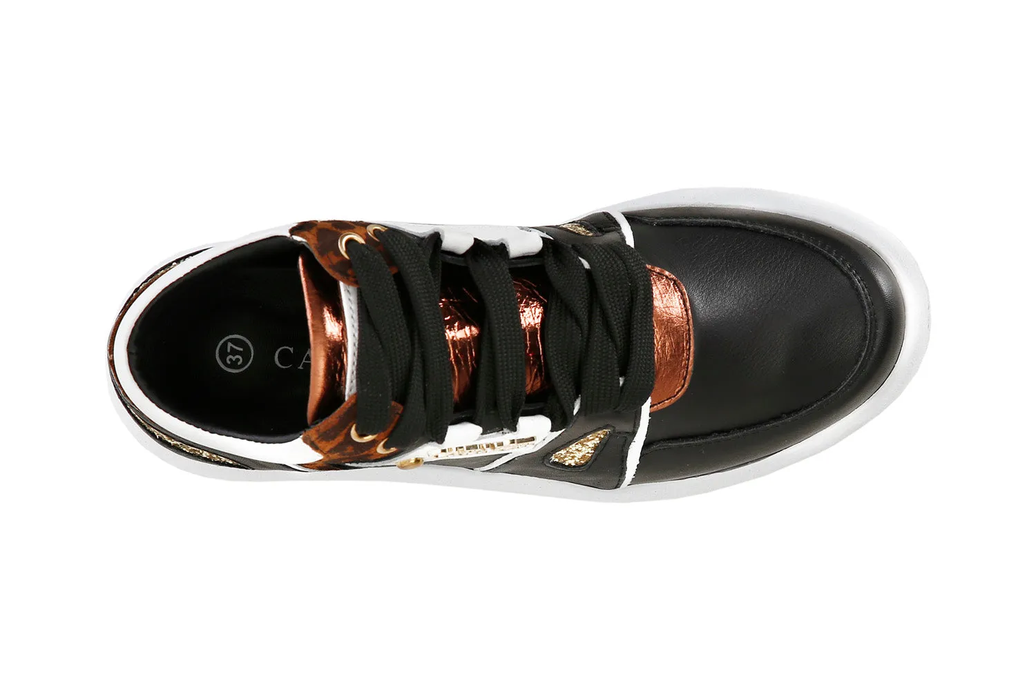 CafèNoir donna sneakers alta animalier e pelle