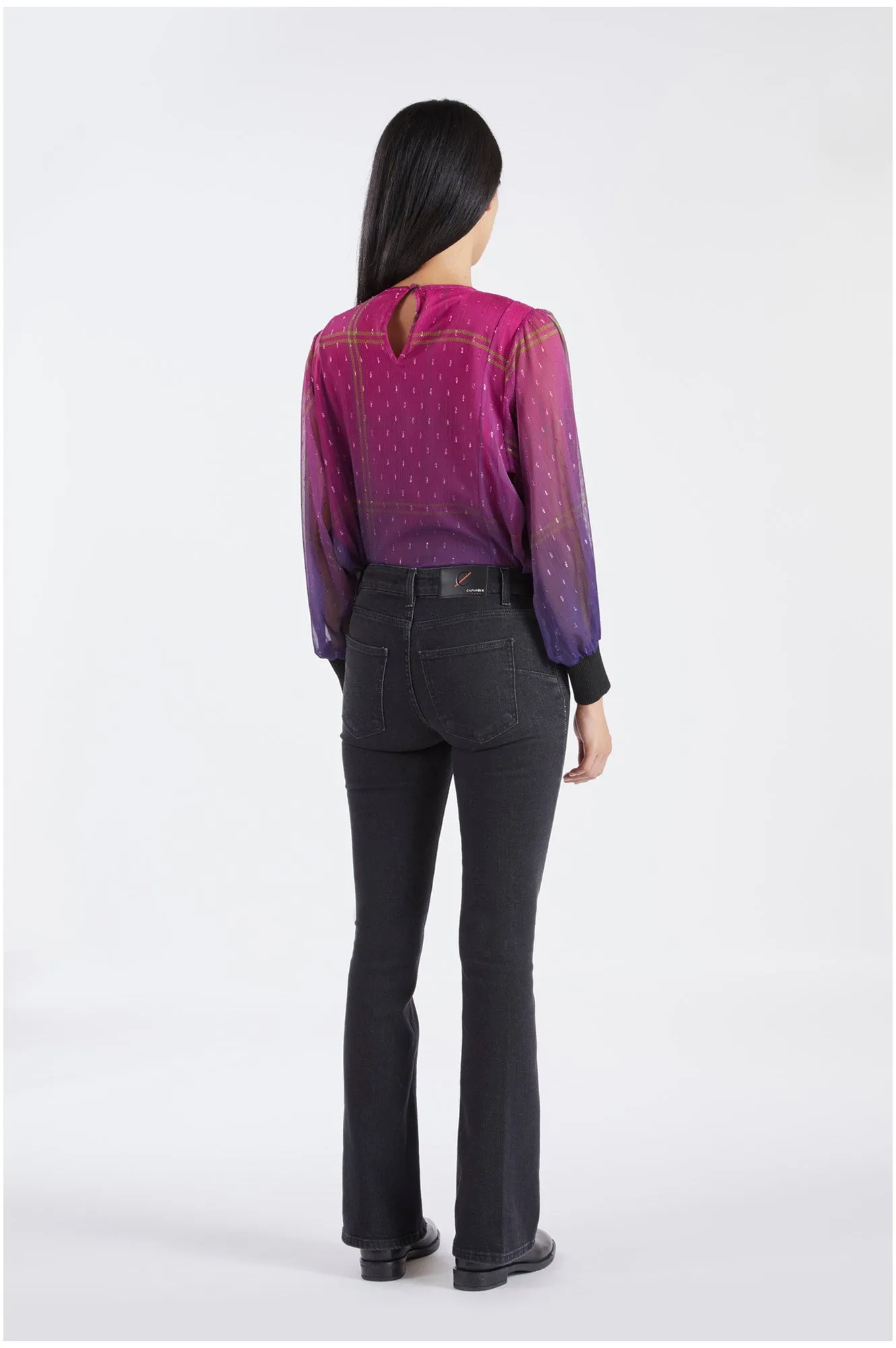 CafèNoir Flare women's denim C7JJ0084 N021 black