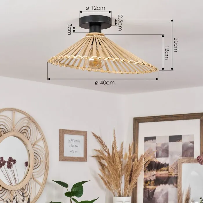 Callide Plafoniera Nero, 1-Luce