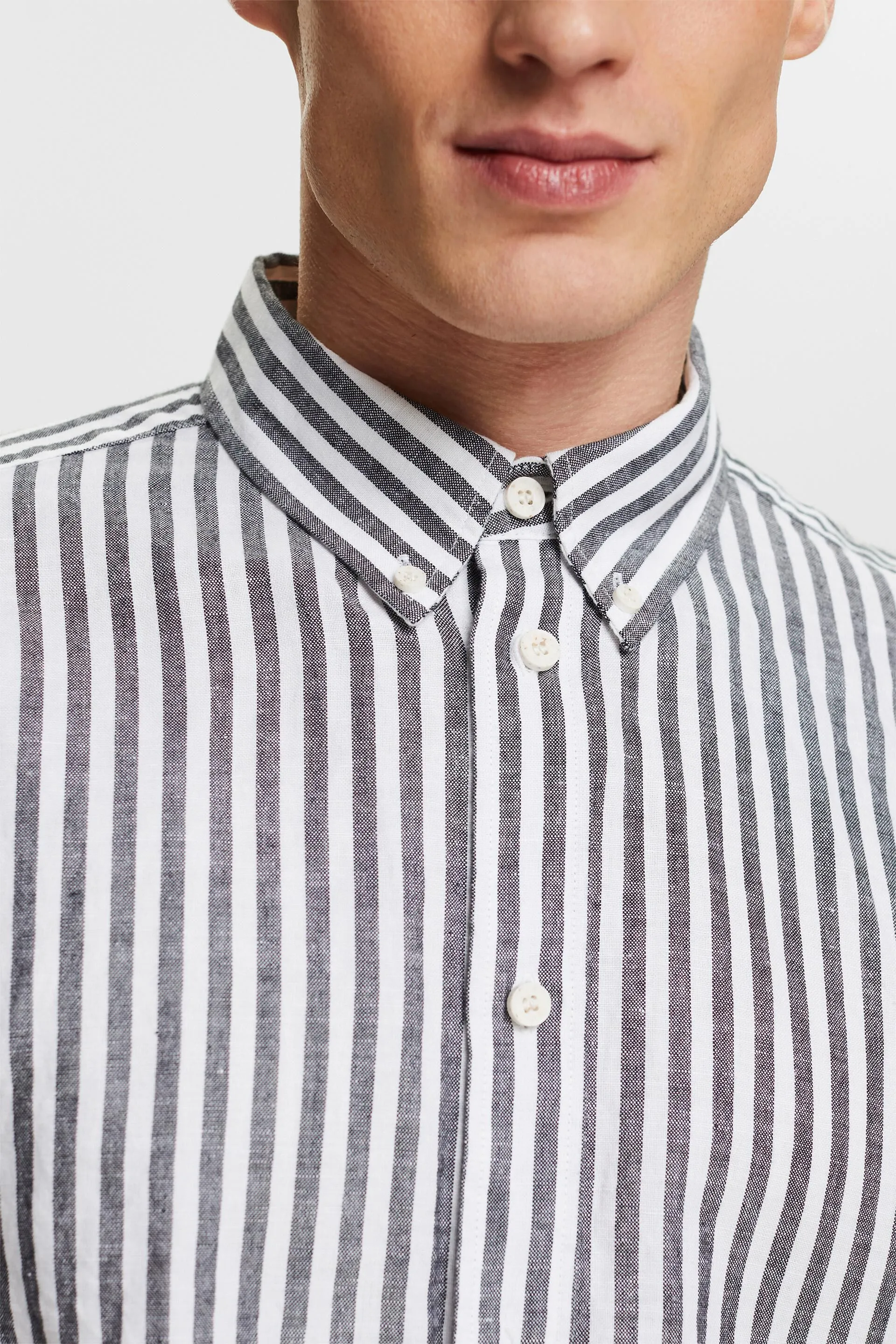 Camicia a righe in popeline di cotone
