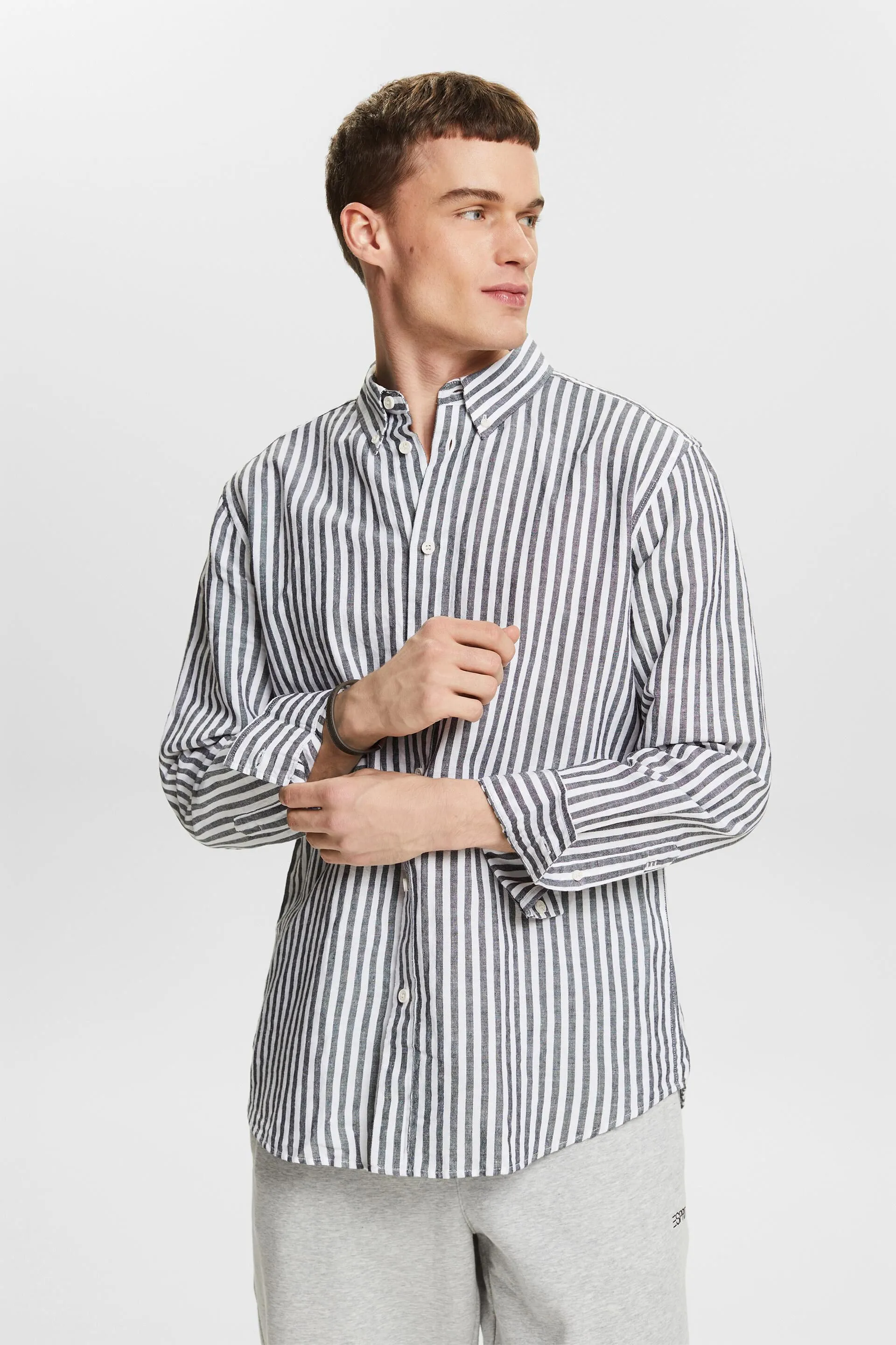 Camicia a righe in popeline di cotone