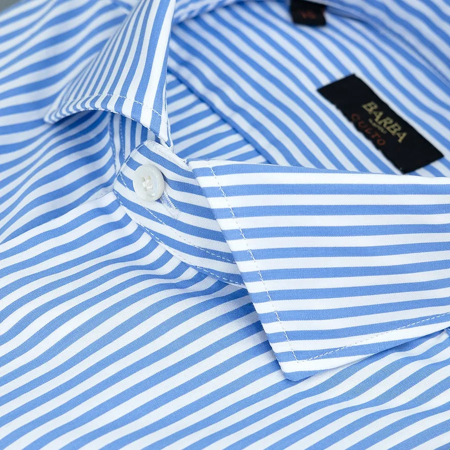 Camicia BARBA Napoli Culto Righe Bianco Celeste