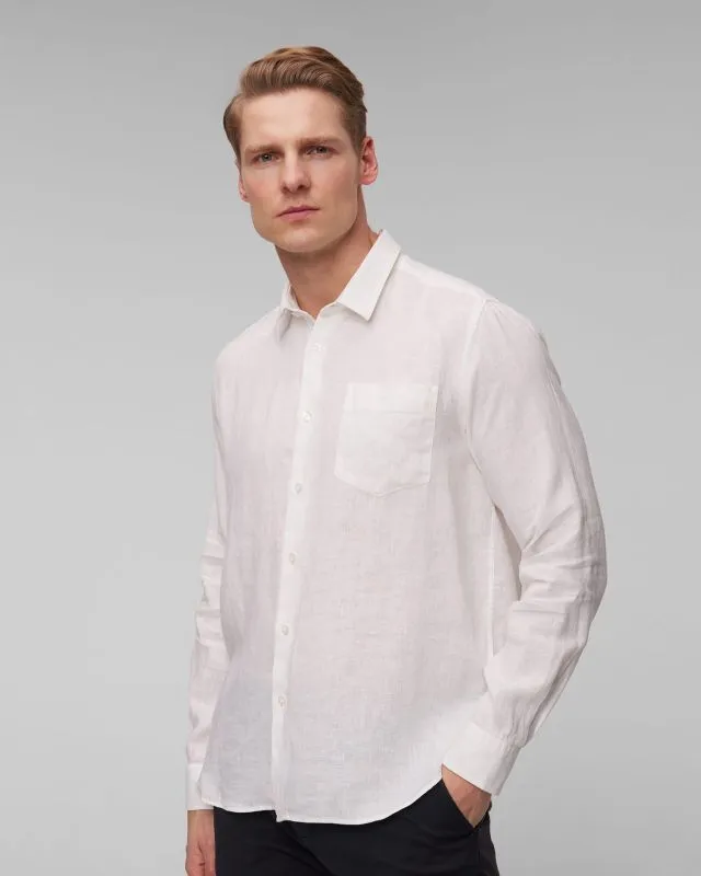 Camicia bianca di lino da uomo Vilebrequin Caroubis