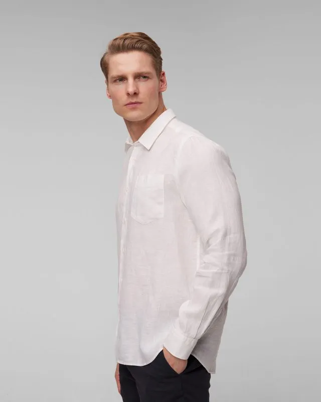 Camicia bianca di lino da uomo Vilebrequin Caroubis