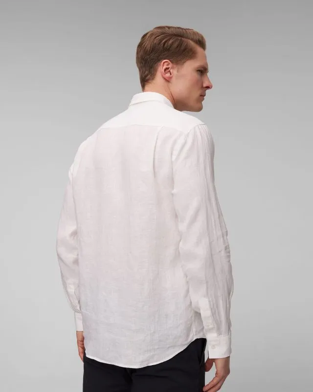 Camicia bianca di lino da uomo Vilebrequin Caroubis
