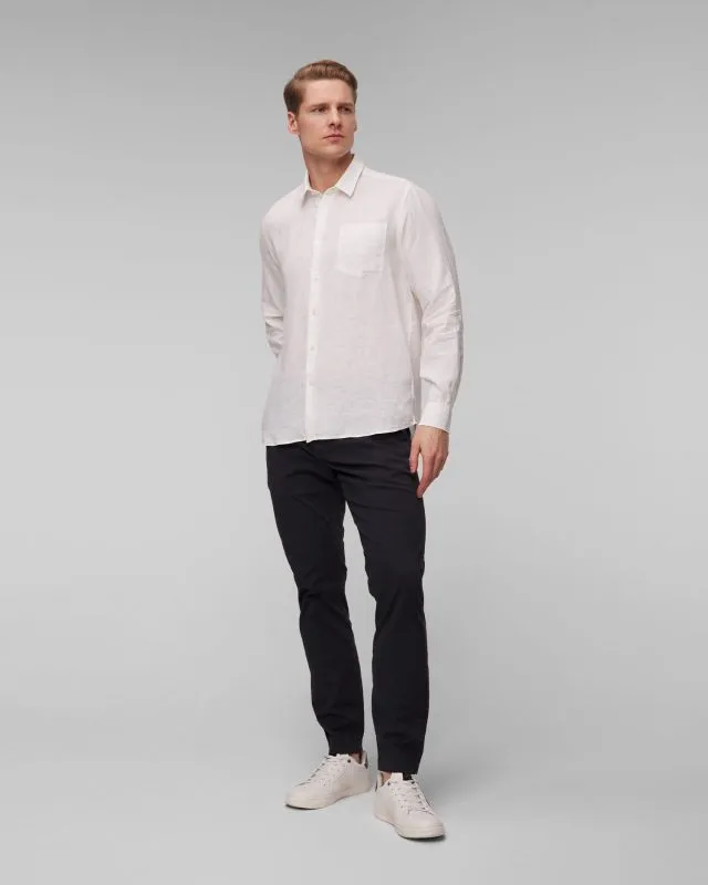 Camicia bianca di lino da uomo Vilebrequin Caroubis