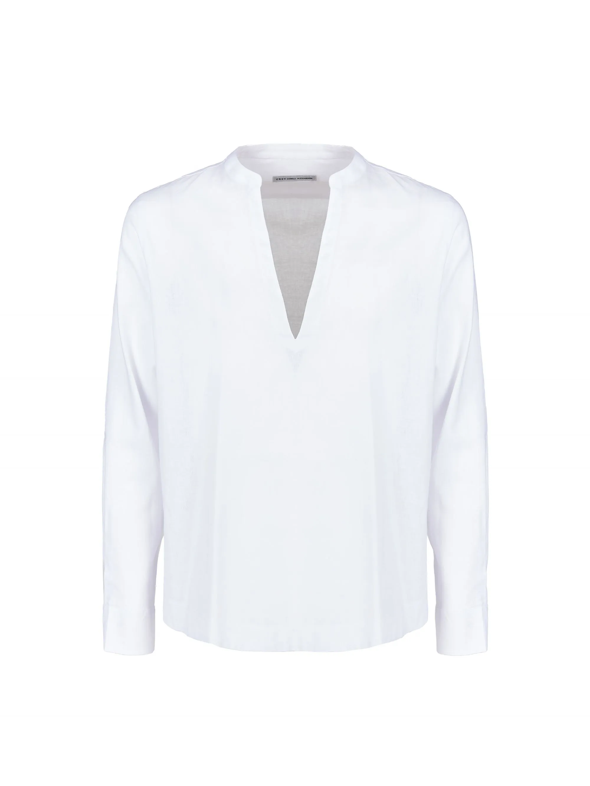 CAMICIA BIANCA IN LINO E COTONE