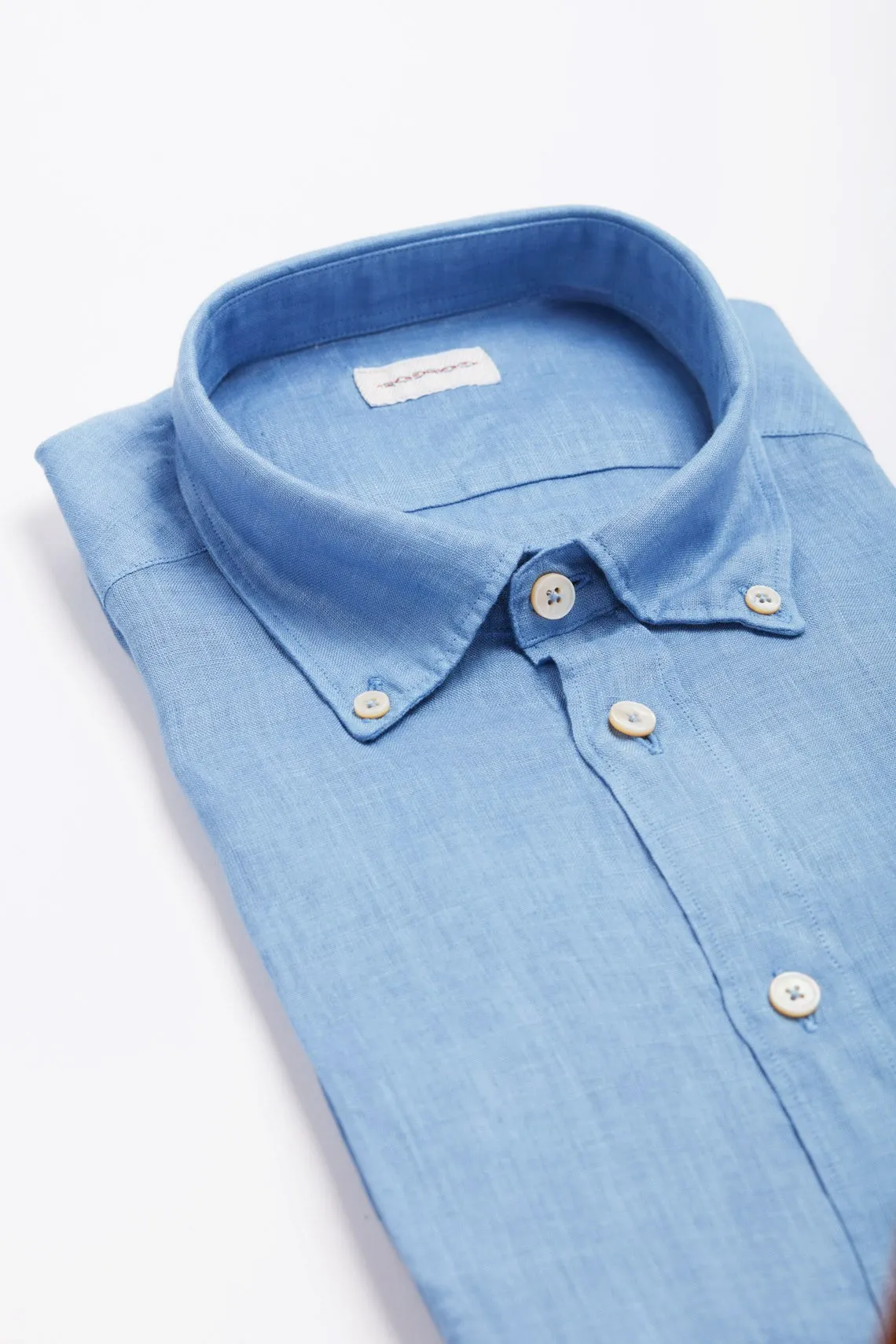 CAMICIA  COLLO BUTTON DOWN LINO AZZURRA