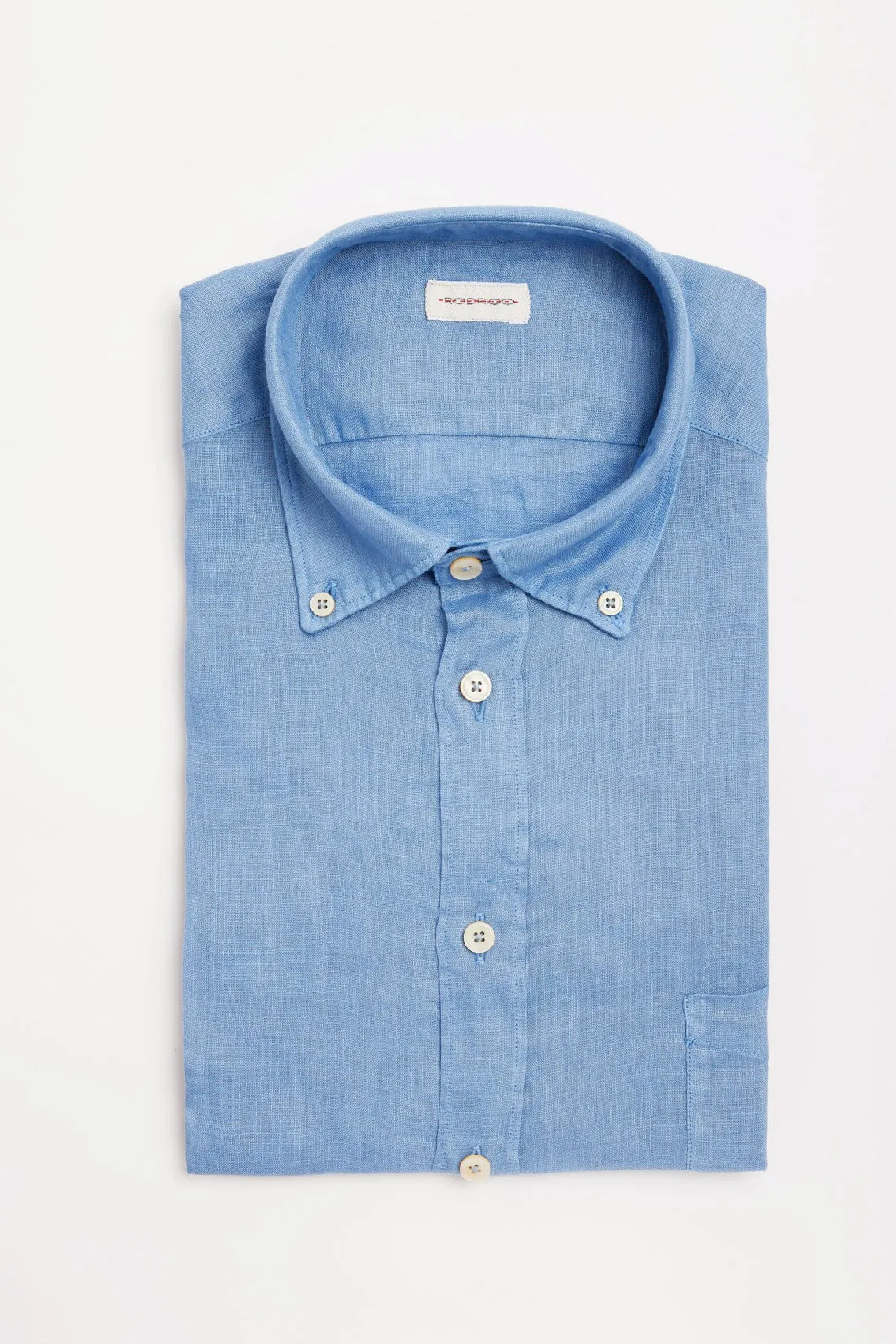 CAMICIA  COLLO BUTTON DOWN LINO AZZURRA